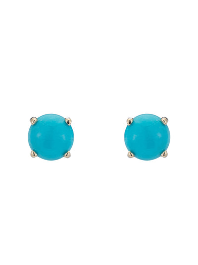 Turquoise Stud Earrings in 14k Gold