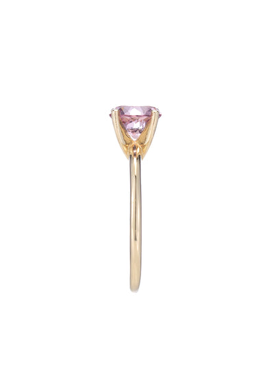 Morganite Solitaire Ring in 14k yellow gold