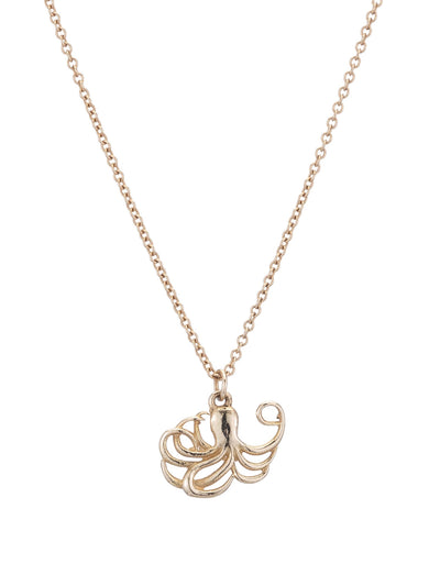 Octopus Charm Necklace 14k