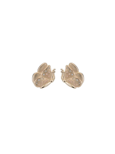 Gold and Diamond Butterfly Earrings