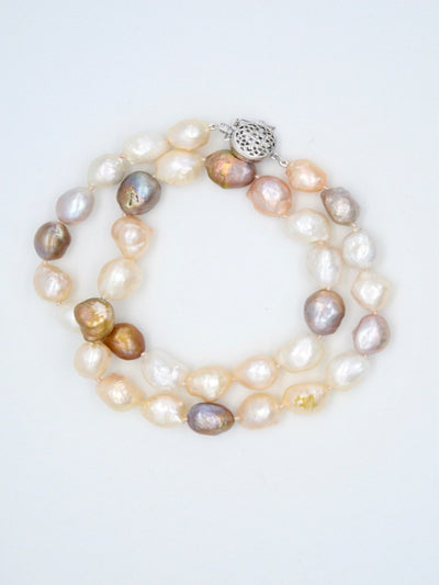 Baroque Pearl Necklace with 14k white gold clasp