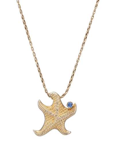 14k Seastar Necklace with benitoite